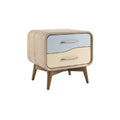 Modern Minimalist Wooden Nightstand with Two Drawers